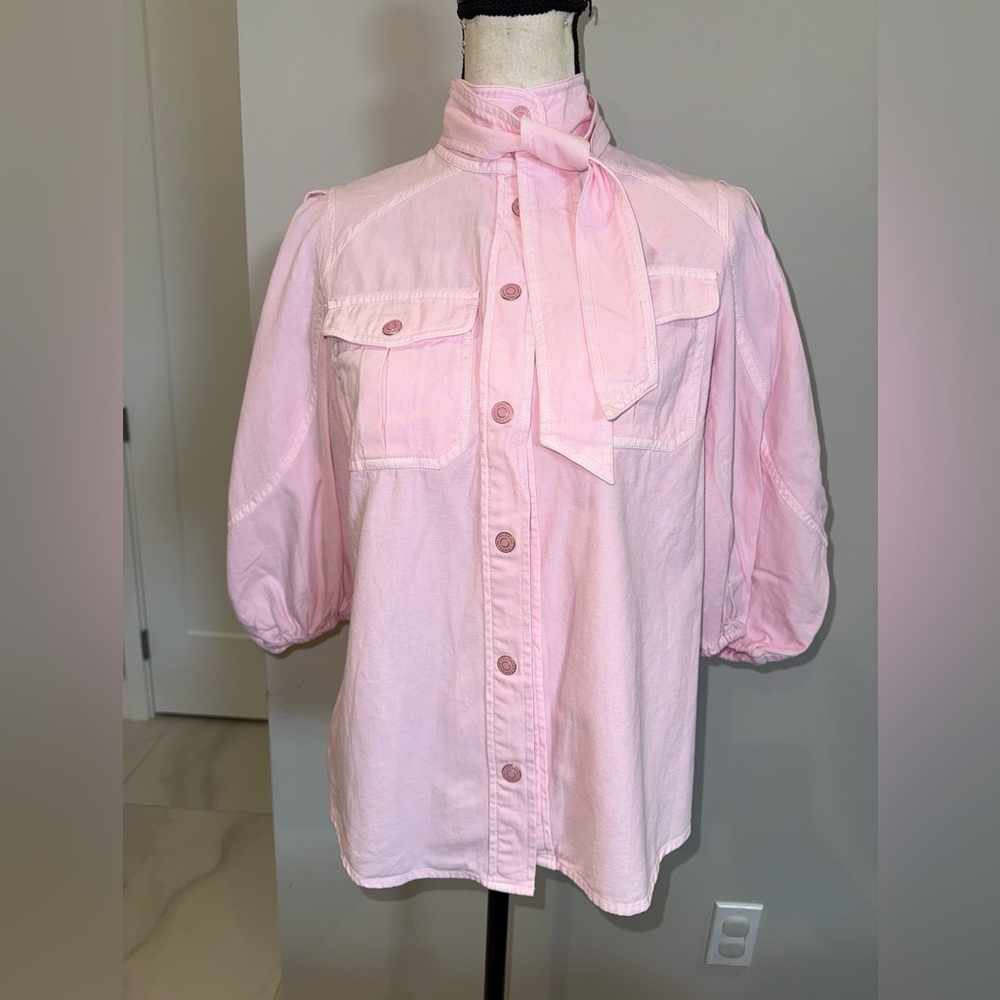 Zimmermann Blush Pink Outerwear with Gold Details